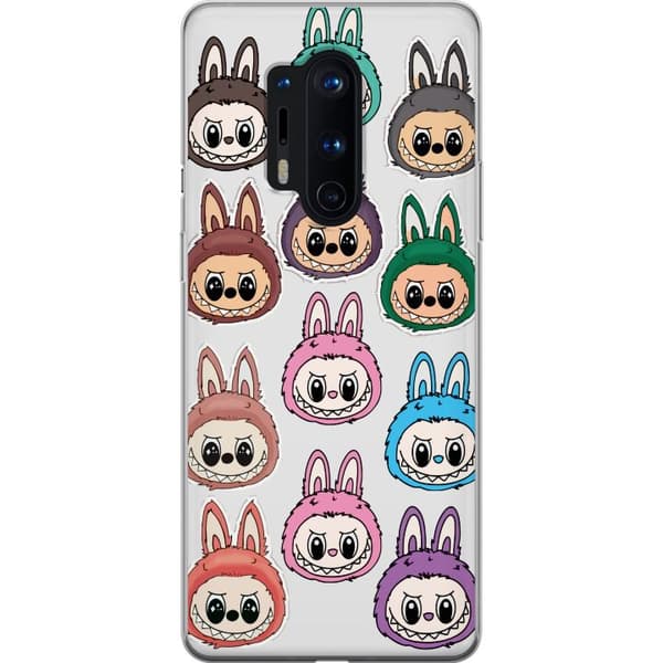 OnePlus 8 Pro Läpinäkyvä kuori Labubu Macaron Monster - Söpö Keräilyfiguuri Tyylillä