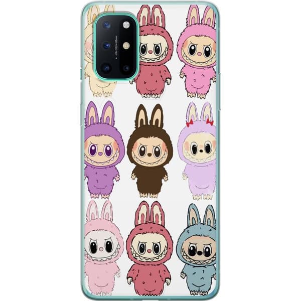 OnePlus 8T Genomskinligt Skal Labubu Pink Monster – Popkonst med Kawaii-touch