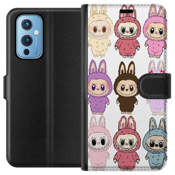OnePlus 9 Plånboksfodral Labubu Pink Monster – Popkonst med Kawaii-touch