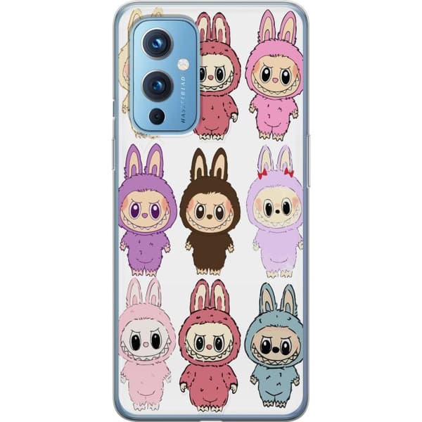 OnePlus 9 Gennemsigtig cover Labubu Pink Monster - Popkunst med Kawaii-touch