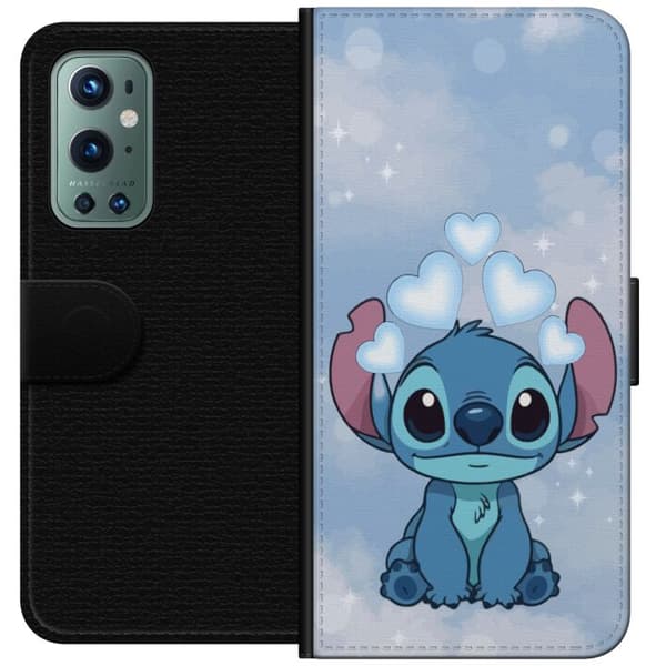 OnePlus 9 Pro Plånboksfodral Stitch Hoppande Glädje – Rolig Design för Present