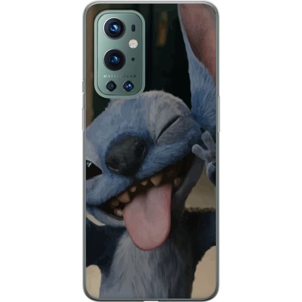 OnePlus 9 Pro Gennemsigtig cover Stitch Sød Alien - Blå Favorit fra Ydre Rummet