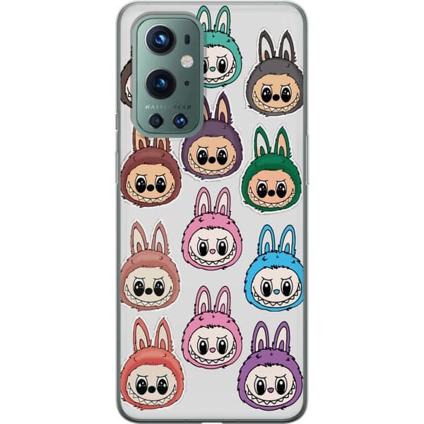 OnePlus 9 Pro Gennemsigtig cover Labubu Macaron Monster - Nuttet Samlefigur med Stil