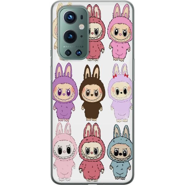 OnePlus 9 Pro Gennemsigtig cover Labubu Pink Monster - Popkunst med Kawaii-touch