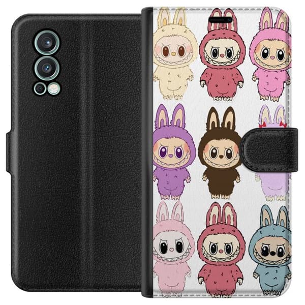OnePlus Nord 2 5G Lompakkokotelo Labubu Pink Monster - Popkulttuuri Kawaii-kosketuksella