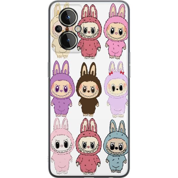 OnePlus Nord N20 5G Gjennomsiktig deksel Labubu Pink Monster - Popkunst med Kawaii-touch