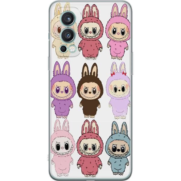OnePlus Nord 2 5G Gjennomsiktig deksel Labubu Pink Monster - Popkunst med Kawaii-touch