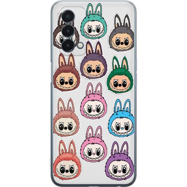 OnePlus Nord N200 5G Gennemsigtig cover Labubu Macaron Monster - Nuttet Samlefigur med Stil