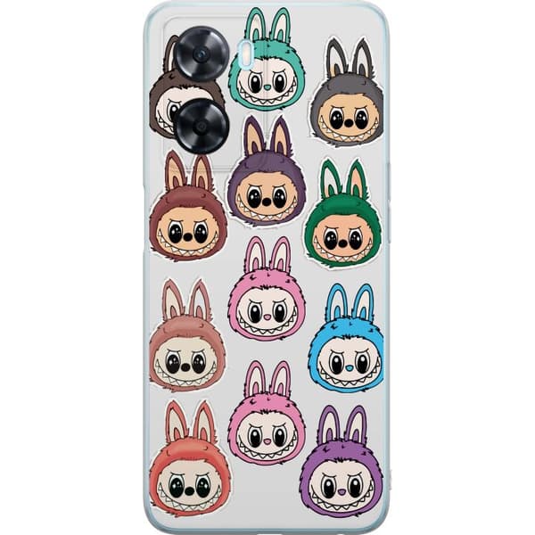 OnePlus Nord N20 SE Gjennomsiktig deksel Labubu Macaron Monster - Søt Samlefigur med Stil