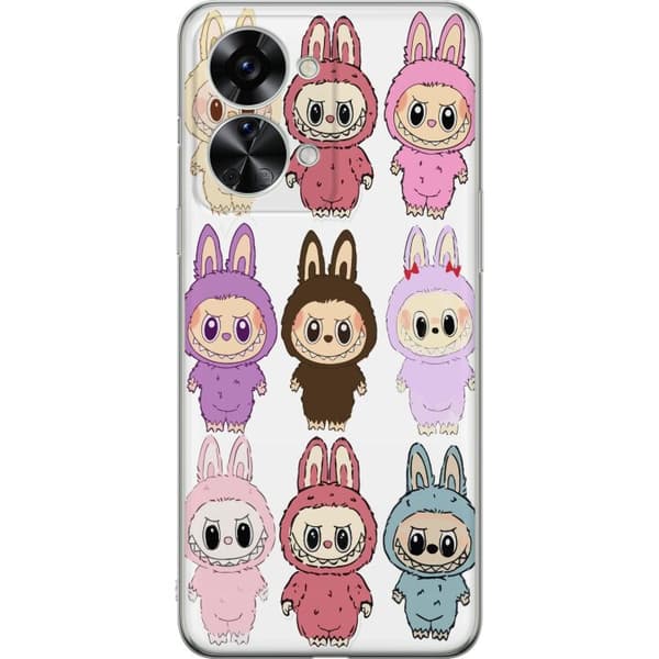 OnePlus Nord 2T Läpinäkyvä kuori Labubu Pink Monster - Popkulttuuri Kawaii-kosketuksella