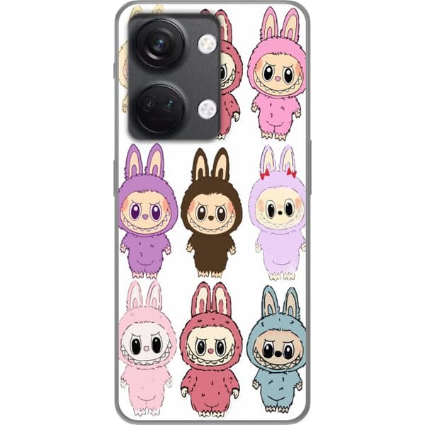 OnePlus Nord 3 Gjennomsiktig deksel Labubu Pink Monster - Popkunst med Kawaii-touch