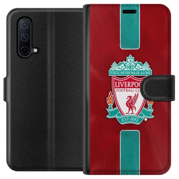 OnePlus Nord CE 5G Tegnebogsetui Liverpool FC - Klassisk Fodboldstolthed i Rødt