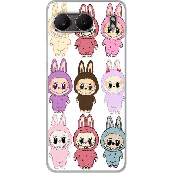 OnePlus Nord 4 Gjennomsiktig deksel Labubu Pink Monster - Popkunst med Kawaii-touch