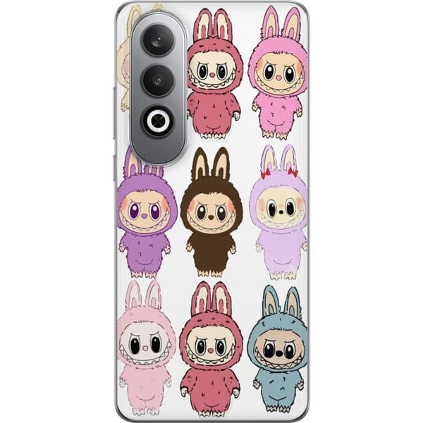 OnePlus Nord CE4 Genomskinligt Skal Labubu Pink Monster – Popkonst med Kawaii-touch