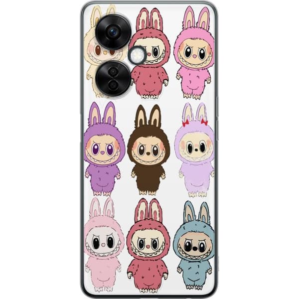 OnePlus Nord CE 3 Lite Genomskinligt Skal Labubu Pink Monster – Popkonst med Kawaii-touch