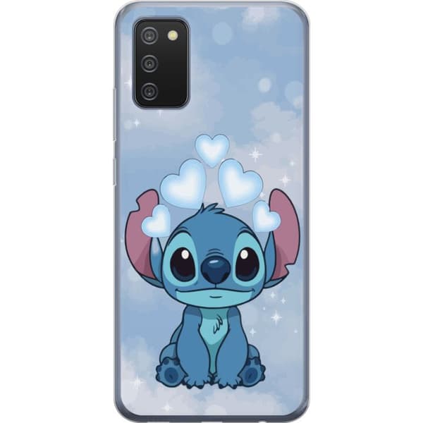 Samsung Galaxy A02s Läpinäkyvä kuori Stitch Hyppäävä Ilo - Hauska Suunnittelu Lahjalle