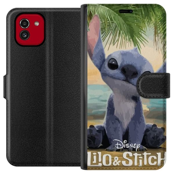 Samsung Galaxy A03 Plånboksfodral Stitch Kärleksfull – Med Hjärtan & Kawaii-känsla