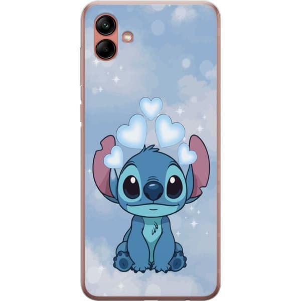 Samsung Galaxy A04 Läpinäkyvä kuori Stitch Hyppäävä Ilo - Hauska Suunnittelu Lahjalle