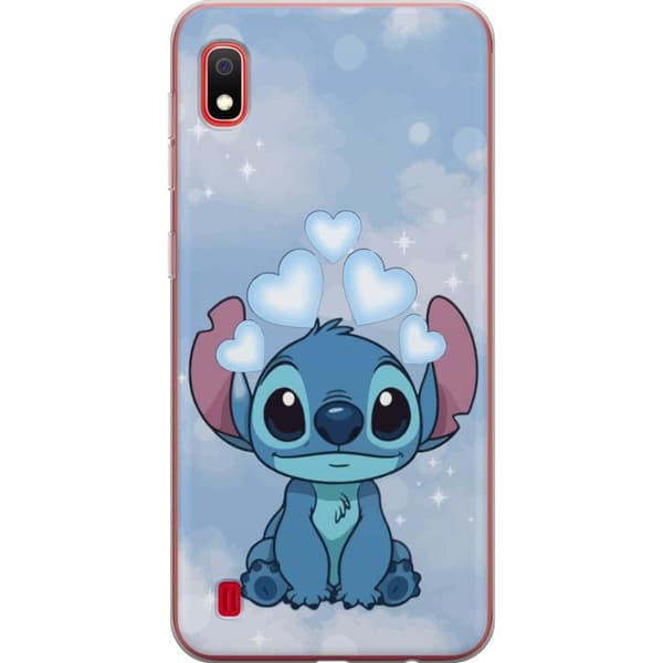Samsung Galaxy A10 Gennemsigtig cover Stitch Hoppende Glæde - Sjovt Design til Gave