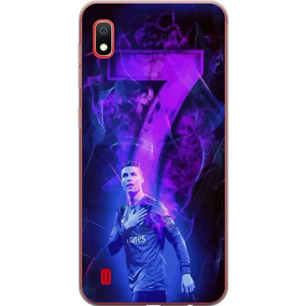 Samsung Galaxy A10 Läpinäkyvä kuori Ronaldo 7 - Jalkapallolegenda Toiminnassa Fanien Puolesta