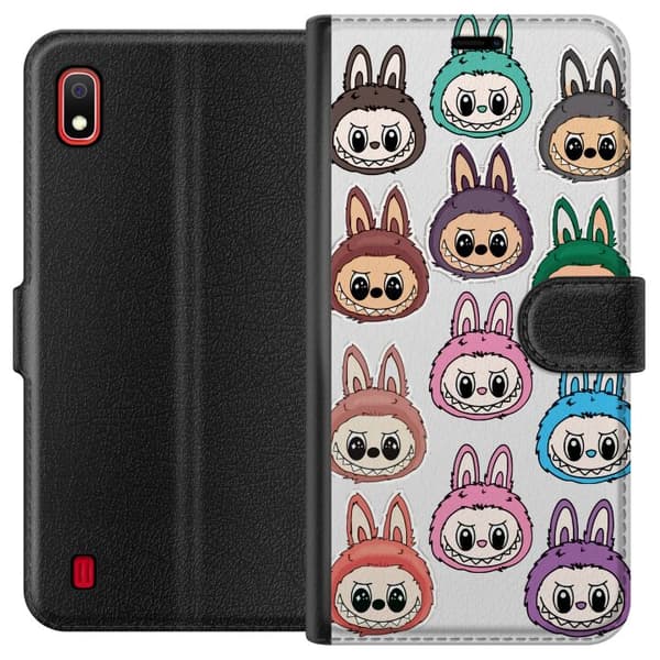 Samsung Galaxy A10 Tegnebogsetui Labubu Macaron Monster - Nuttet Samlefigur med Stil
