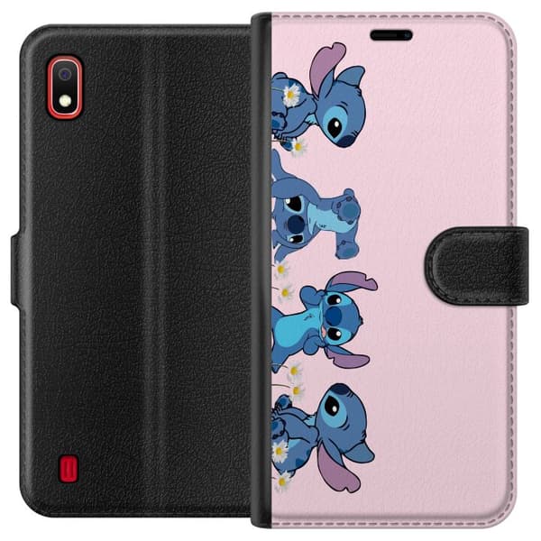 Samsung Galaxy A10 Tegnebogsetui Stitch Grin & Leg – Perfekt til Telefoncovers eller Plakater