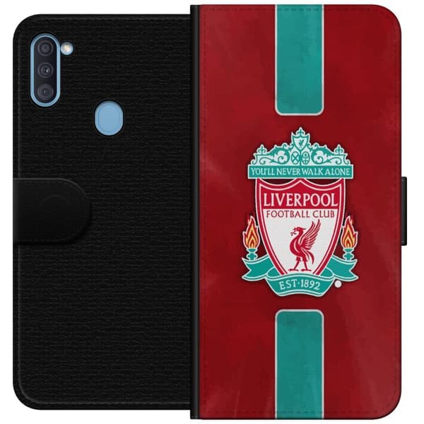 Samsung Galaxy A11 Plånboksfodral Liverpool FC – Klassisk Fotbollsstolthet i Rött