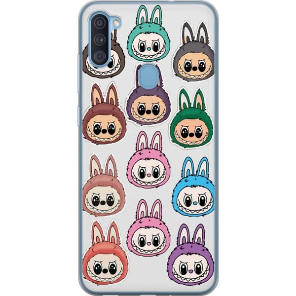 Samsung Galaxy A11 Gjennomsiktig deksel Labubu Macaron Monster - Søt Samlefigur med Stil