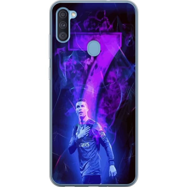 Samsung Galaxy A11 Gennemsigtig cover Ronaldo 7 - Fodboldlegende i Handling for Fans