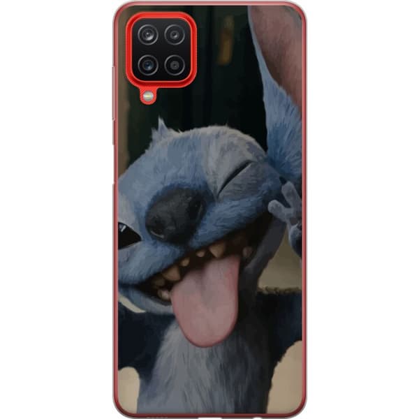 Samsung Galaxy A12 Läpinäkyvä kuori Stitch Söpö Alien - Sininen Suosikki Ulkoavaruudesta