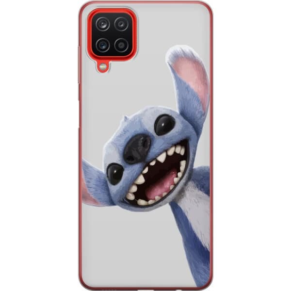 Samsung Galaxy A12 Gjennomsiktig deksel Stitch i Fart - Kawaii Design for Fans & Barn