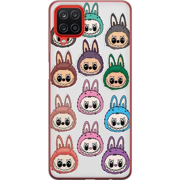 Samsung Galaxy A12 Gjennomsiktig deksel Labubu Macaron Monster - Søt Samlefigur med Stil