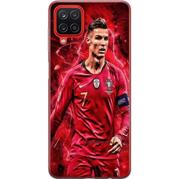 Samsung Galaxy A12 Läpinäkyvä kuori Ronaldon Taidot - CR7 Suunnittelu Aidolle Kannattajalle