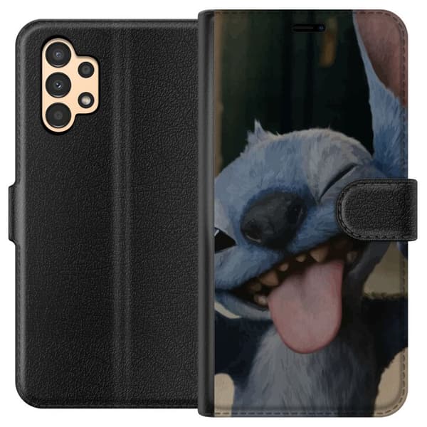 Samsung Galaxy A13 Lompakkokotelo Stitch Söpö Alien - Sininen Suosikki Ulkoavaruudesta