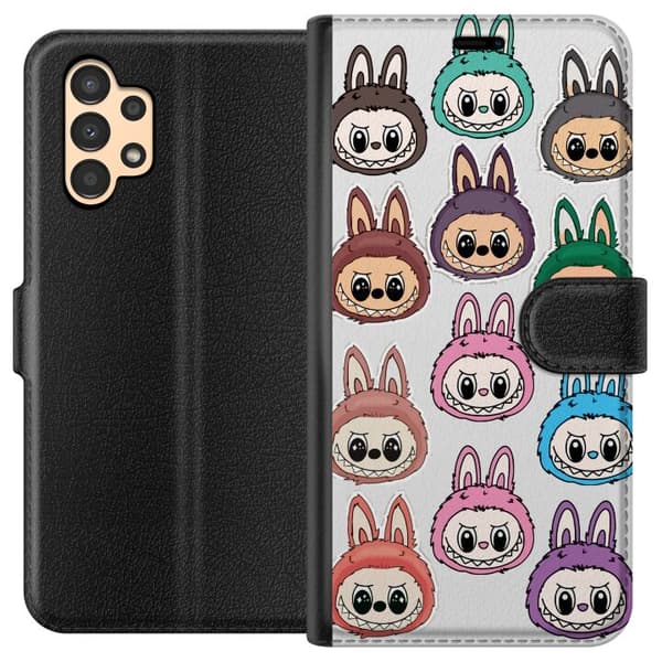 Samsung Galaxy A13 Lompakkokotelo Labubu Macaron Monster - Söpö Keräilyfiguuri Tyylillä