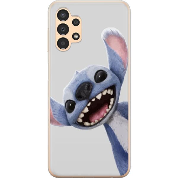 Samsung Galaxy A13 Gjennomsiktig deksel Stitch i Fart - Kawaii Design for Fans & Barn