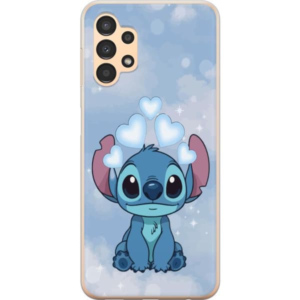Samsung Galaxy A13 Läpinäkyvä kuori Stitch Hyppäävä Ilo - Hauska Suunnittelu Lahjalle