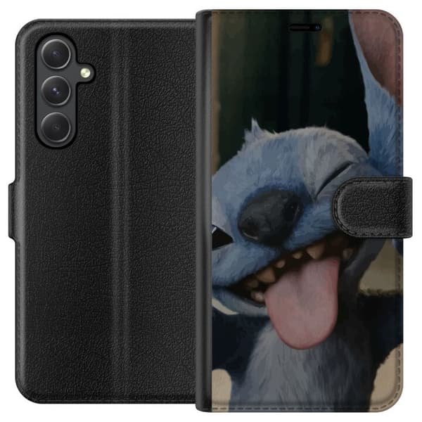 Samsung Galaxy A15 5G Plånboksfodral Stitch Söt Alien – Blå Favorit från Yttre Rymden