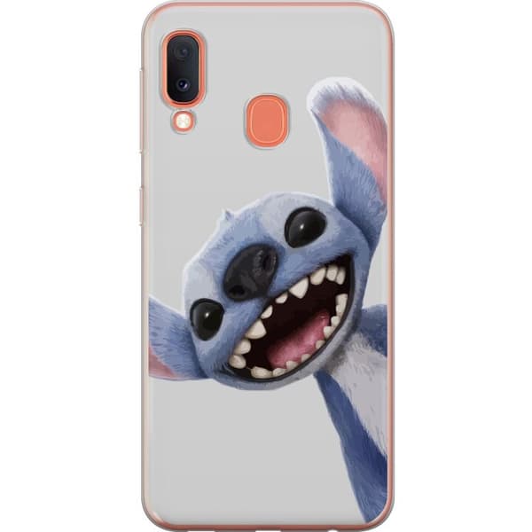 Samsung Galaxy A20e Gennemsigtig cover Stitch i fart - Kawaii-design til fans & børn