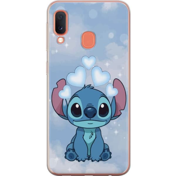 Samsung Galaxy A20e Gjennomsiktig deksel Stitch Hoppande Gled - Morsomt Design for Gave