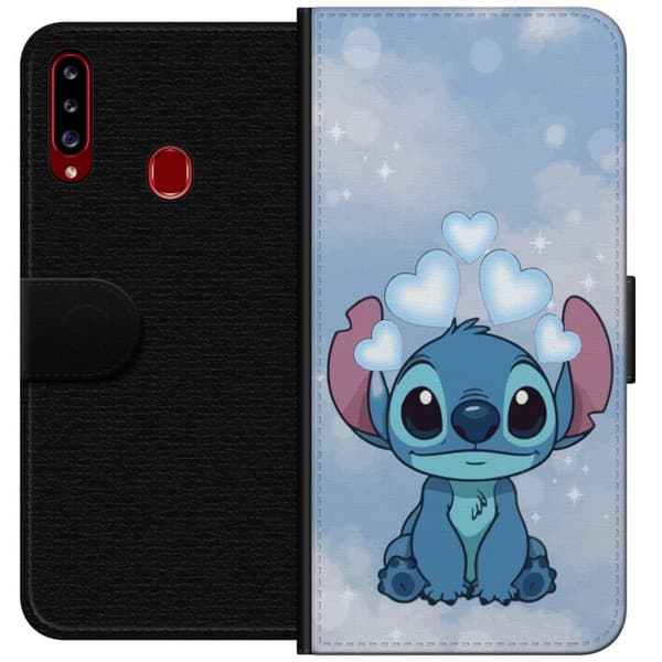 Samsung Galaxy A20s Lommeboketui Stitch Hoppande Gled - Morsomt Design for Gave