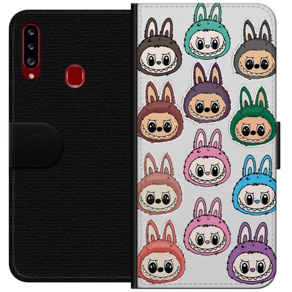 Samsung Galaxy A20s Lommeboketui Labubu Macaron Monster - Søt Samlefigur med Stil