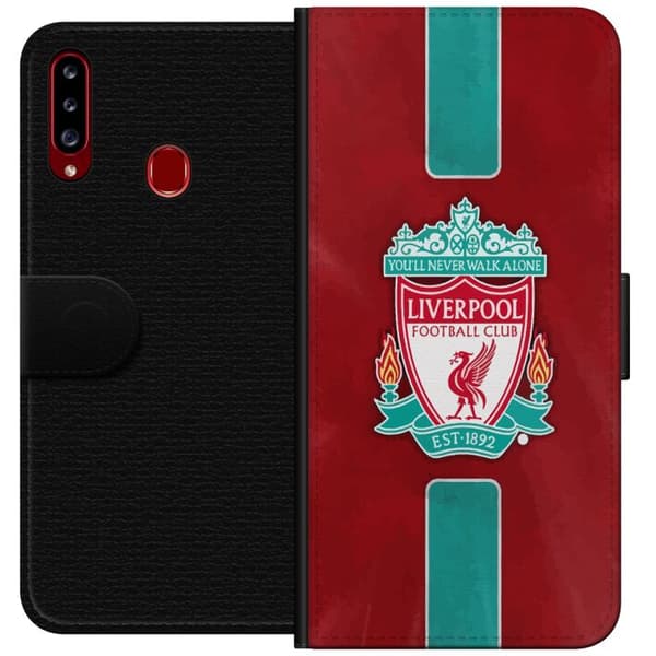 Samsung Galaxy A20s Lommeboketui Liverpool FC - Klassisk Fotballstolthet i Rødt