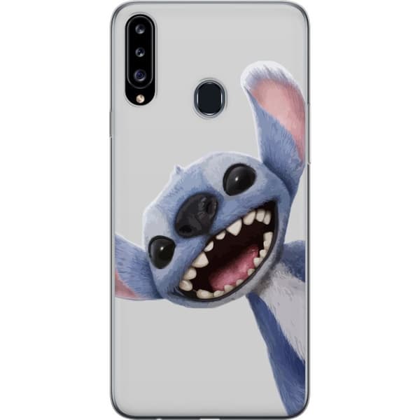 Samsung Galaxy A20s Gjennomsiktig deksel Stitch i Fart - Kawaii Design for Fans & Barn