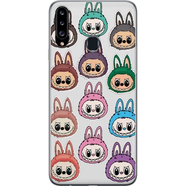 Samsung Galaxy A20s Gjennomsiktig deksel Labubu Macaron Monster - Søt Samlefigur med Stil