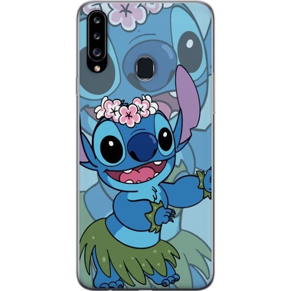 Samsung Galaxy A20s Gjennomsiktig deksel Stitch under stjernene - Magisk Anime-stil