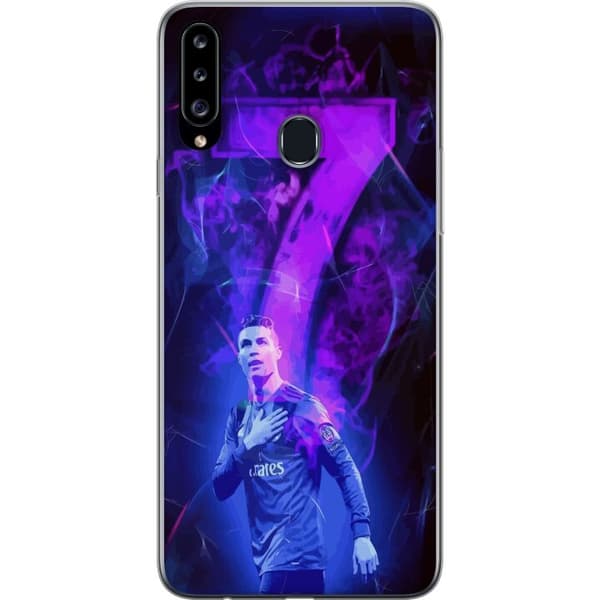 Samsung Galaxy A20s Gjennomsiktig deksel Ronaldo 7 - Fotballlegenden i Aksjon for Fans
