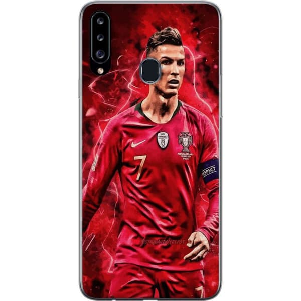 Samsung Galaxy A20s Gjennomsiktig deksel Ronaldo Ferdigheter - CR7 Design for Ekte Supportere