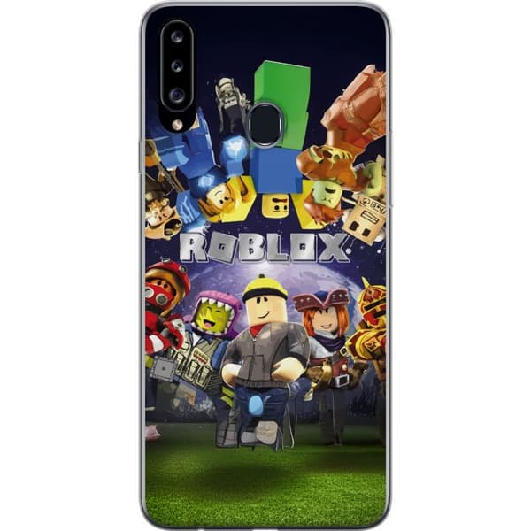 Samsung Galaxy A20s Gjennomsiktig deksel Roblox Verden - Spilleventyr for Barn og Ungdom