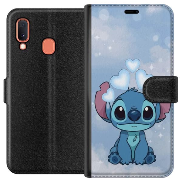 Samsung Galaxy A20e Lommeboketui Stitch Hoppande Gled - Morsomt Design for Gave